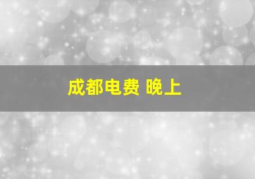 成都电费 晚上